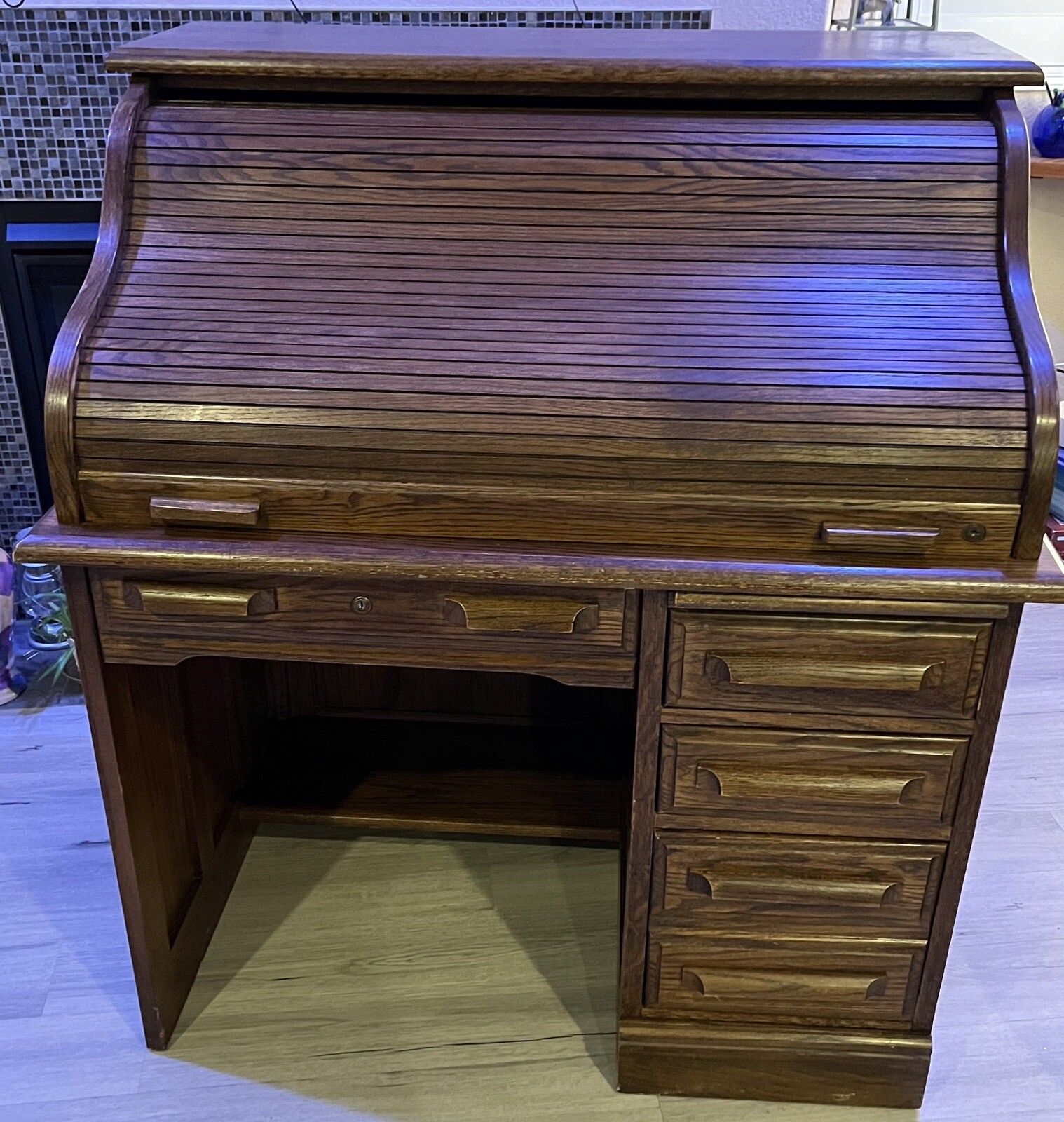 Oak Creek Riverside Roll Top Deskused eBay