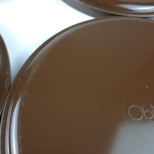 4 Oblique by PMC Dark Brown 6.5" Stackable high rim Salad Plates H7 USED - Picture 8 of 15