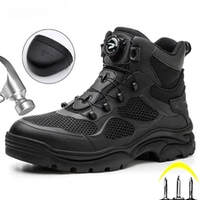 Men’s Safety Work Boots Steel Toe Anti-Puncture Breathable Industrial Shoes