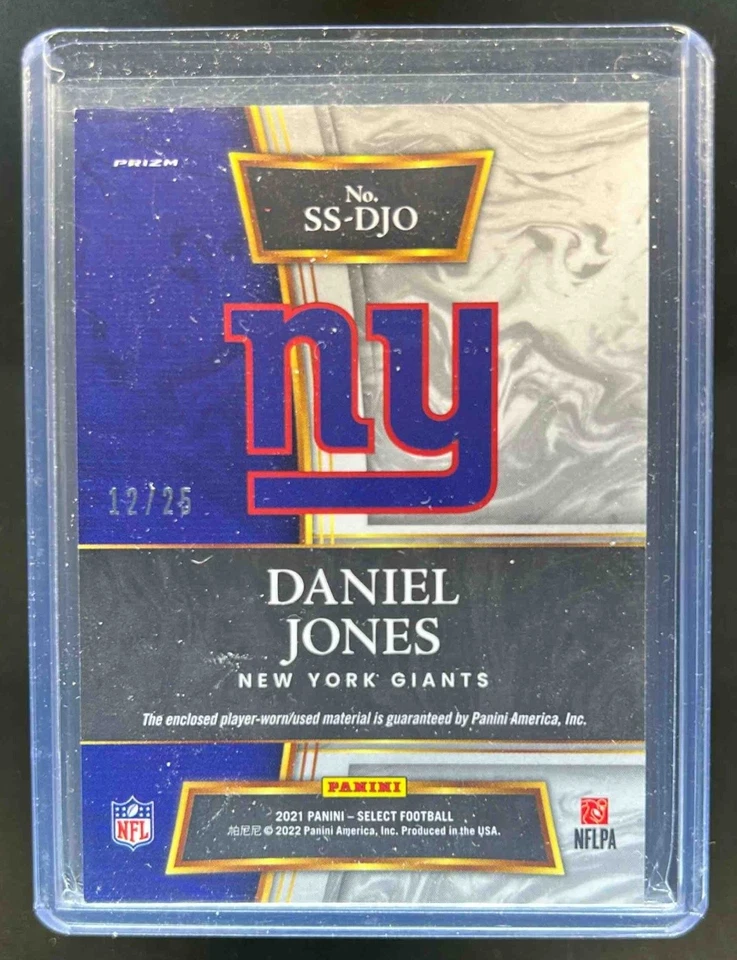 2021 Select Daniel Jones Swatches Tie Dye Prizm Jersey #12/25 Giants - Image 2 of 2