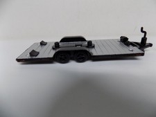 M2 - 164th Scale - Box Set Loose - Black Car Hauling Trailer W Black Hubs