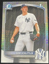Cam Schlittler 2025 1st Bowman Chrome Prospects Mega Refractor New York Yankees
