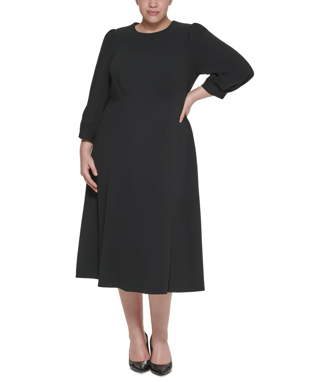 Calvin Klein Womens Plus a-Line Calf MIDI Dress Size 18W