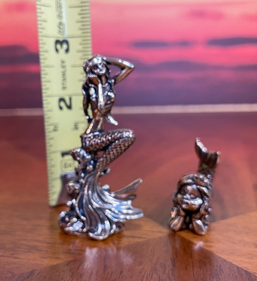 Lot of 2  Brass Mermaid Figures(+brass bookmark) US SELLER