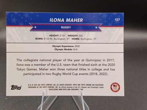 Ilona Maher 2024 Topps Chrome US Olympic /99 #127 - Picture 2 of 2