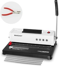 MAKEASY Spiral Binding Machine, 12 Sheets Punch Capacity, Electric Coil Insert,
