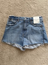 Abercrombie fitch the mom shorts raw hem high rise jean shorts size 30 10