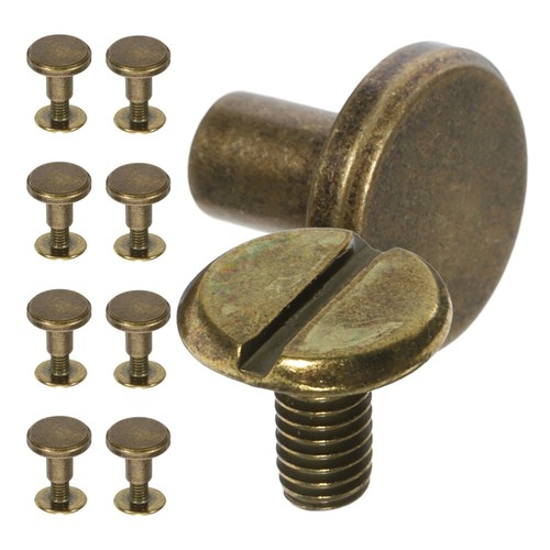 10 Pcs Rivetti Della Suocera Libro Mastro Di Jeans Vite Rilegatura - Foto 5 di 12