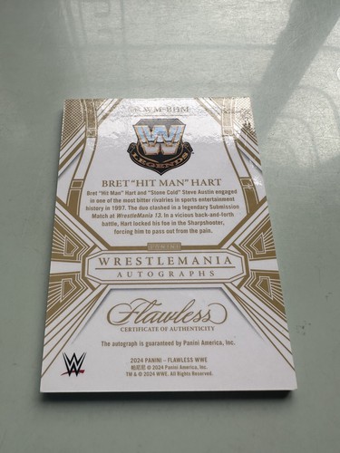 2024 Panini Flawless WWE Wrestlemania Autograph Ruby Bret Hit Man Hart /15 - Picture 10 of 10