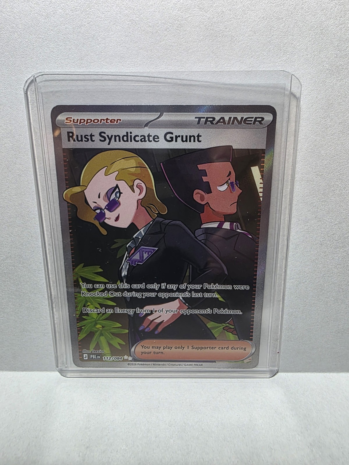 2026 Pokemon TCG Rust Syndicate Grunt ME05: Pitch Black 112/084 Ultra Rare NM