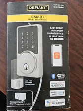 Defiant Satin Nickel Wi-Fi Smart Deadbolt with Hubspace 1007 769 039