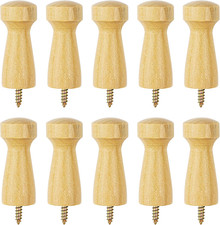 10PCS Wooden Shaker Peg Wood Screw-on Shaker Pegs 2 Inch Wood Wall Hooks Racks f