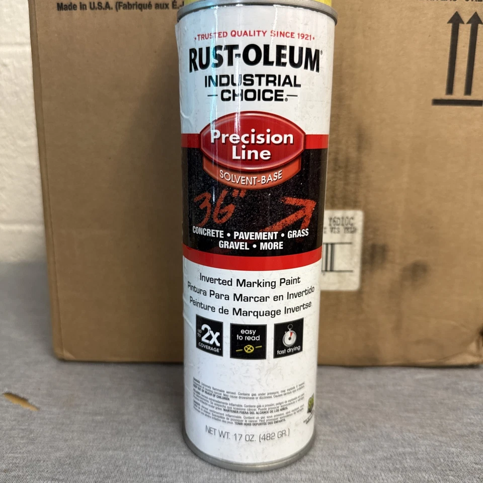 Rustoleum 17oz High Visibility Yellow Precision-Line Marking Paint (12 QTY) - Image 2 of 4