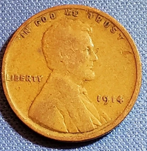 1914 Lincoln Wheat Cent Penny Early Date US Coin No Mint Mark 1C