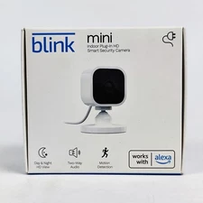 Blink Mini Indoor Smart Security Camera 1080p HD w/ Night Vision & Alexa – White
