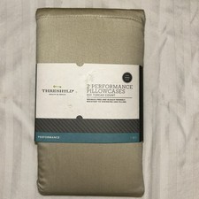 Threshold PERFORMANCE 2 KING Pillowcases 400 THREAD COUNT BEIGE