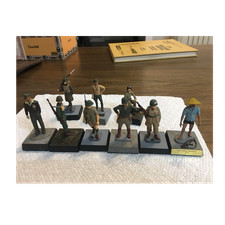 Set of Nine 54mm Lead Military Hand Painted Figures 