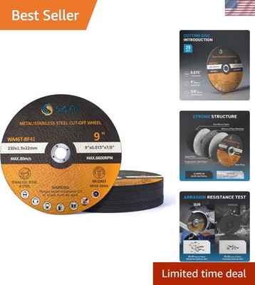 25PCS Ultra Thin 9-Inch Cut-Off Wheels   Compatible with All Angle Grinders