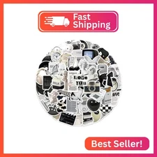 Aesthetic Stickers Black and White Sticker Pack 60PCS, Y2K Sticker for Laptop De