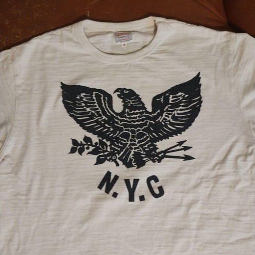 The Real McCoy's AMERICAN ATHLETIC TEE N.Y.C. M White Vintage Style Japan F/S - Picture 2 of 5