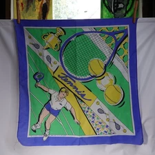 Vintage 80s 90s Springs Industries Tennis Bandana 22x21