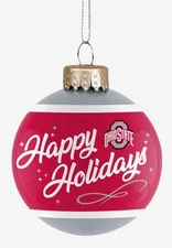 Ohio State Buckeyes 2024 Football National Champions Glass Ball Ornament