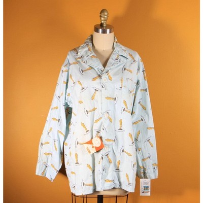 Deadstock 1950s Novelty Blue Best Supporting Role Pajama Top by Pleetway