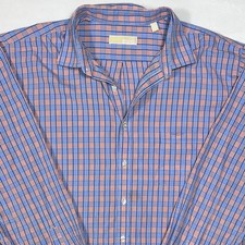 MICHAEL KORS Men  s Shirt Check Plaid Dress Cotton Regular Fit 18 1/2 2XL Tall