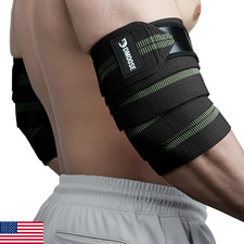 DMoose Fitness 40" Adjustable Elbow Wraps Pair - Weightlifting, Gym, Powerliftin