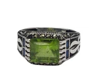 925 Sterling Silver Turkey Men's Ring Size 9 US Natural Peridot Green Gemstone