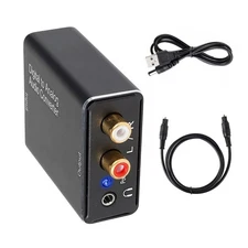 New Digital Fiber Optical Coaxial To Analog 3.5mm Audio L/R Converter Adapter