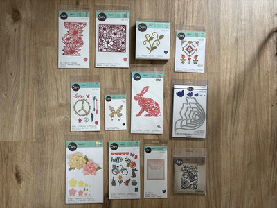Set 2 Sizzix - Frühling Blume Hase neu Tim Holtz Thinlits BigZ Framelits
