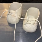 Vtg Cabbage Patch Kids / Doll White With White Strips Tie/lace Shoes  W17