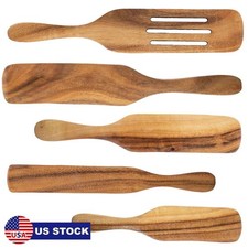 5 Piece Wooden Cooking Utensil Set Bamboo Kitchen Spatula Spoons Tools Wood Kit