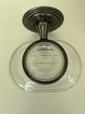 Phylrich KR25 Crystal wall mount soap dish, ribbon & reed