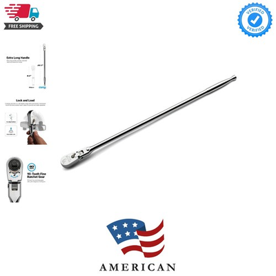 #ad 3 8 in. Drive Fine 90 Tooth Locking Flex Head Ratchet Extra Long Chrome Handle $246.99