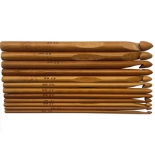 12 pcs Wooden Crochet Hooks Knitting Needle Hooks Weave Yarn for Handcrafts