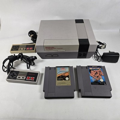 Nintendo NES Konsole Bundle mit Spielen PAL UK getestet funktioniert OHNE RF Kabel