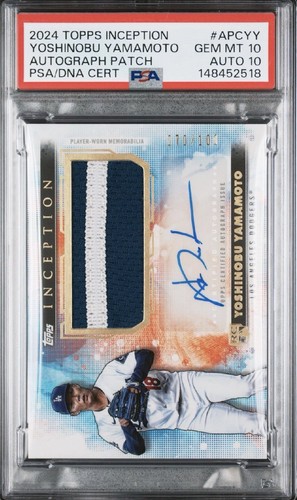 Yoshinobu Yamamoto #APC-YY 2024 Topps Inception Autograph Patch Card card