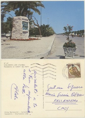 GIULIANOVA LIDO - TERAMO - MONUMENT TO THE FALLEN OF THE SEA postcard