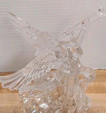 Vintage 1990 Silvestri Herald Angel Tree Topper Acrylic Clear Crystal 9.5"