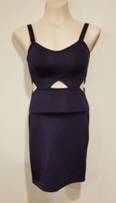 Divided Solid Blue Bodycon Mini Dress - Size XS