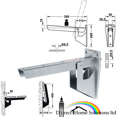 Hafele Hebgo Heavy Duty 500kg Steel Folding Bracket Cabinet Shelf ...