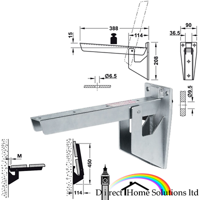 Hafele Hebgo Heavy Duty 500kg Steel Folding Bracket Cabinet Shelf ...