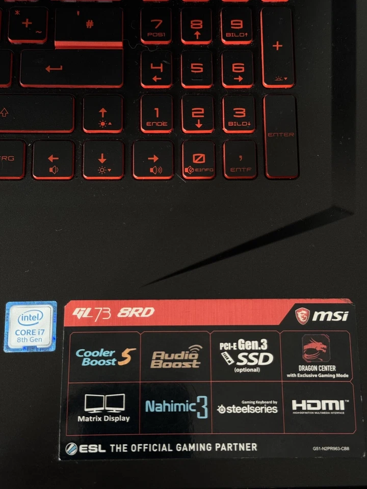 MSI Gl73 8RD - Bild 3 von 4