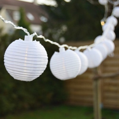 LED Lichterkette 20er Lampions 7,5cm warmweiß 4,75m lang FHS 18313