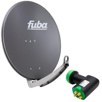 Fuba DAA 780 A Aluminium Anthrazit + LNB Quad 0,1 dB Best-Germany HQDL 404 3D 4K