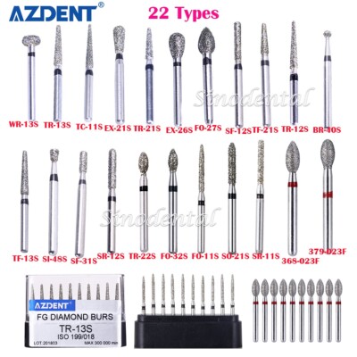 AZDENT Dental Super Coarse Diamond Burs Drills FG For High Speed Handpiece 