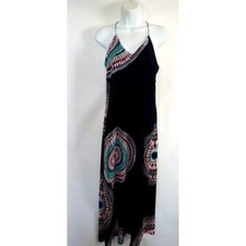 Old Navy  Maxi Dress XS Sleeveless Bohemian Blue Geometric Aline Hippie Summer