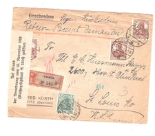 Germany  large cover  registered,  with  label, 1919  to  Hussman Stamp co,  US